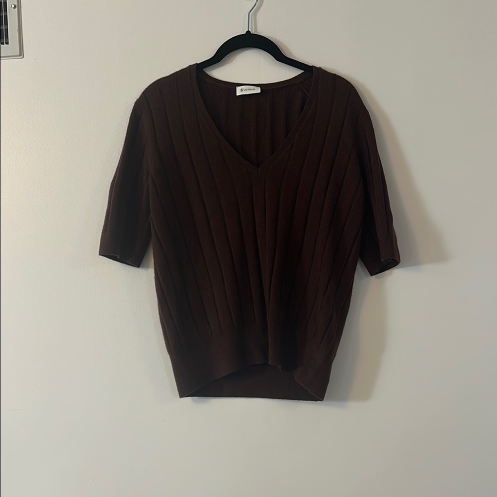 Brown V-Neck Sweater